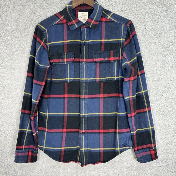 American Eagle Outfitters Other - American Eagle Button Up Flannel Shirt Mens Small Blue Plaid Heritage Preppy